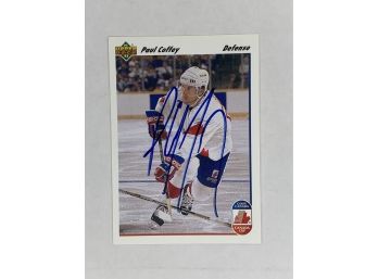1991 Upper Deck Paul Coffey Autographed Card Vintage Collectible Hockey Card