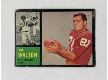 1962 Topps Joe Walton Vintage Collectible Football Card
