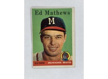 1958 Topps Eddie Mathews Vintage Collectible Baseball Card