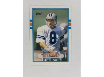 1989 Topps Traded Troy Aikman Rookie Vintage Collectible Baseball Card