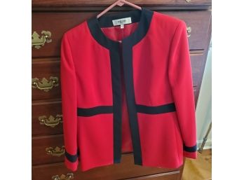 Jones Studio Red & Black Ladies' Jacket Size 10
