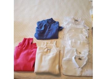 3 Ladies Sweaters & 6 White Shirts: Lambs Wool Claude Vernet, Two Cashmere Talbots, Specialty House