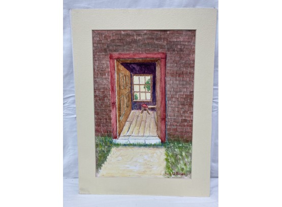 Harold Brien Open Doorway Watercolor