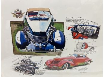 Cord 1937 S/C 812 Sportsman Features A Print By Ken Dallison Amazing Cord Cars