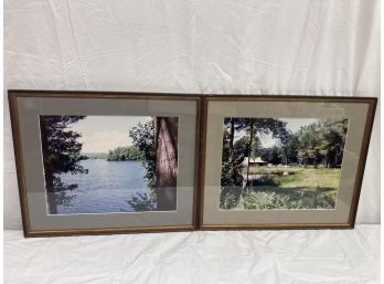 2 Framed Photographs Of Lake And One Of A Camp Would Be Nice Hanging In A Cabin