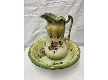 Beautiful Victor Victorian Pitcher And Wash Basin Great Condition