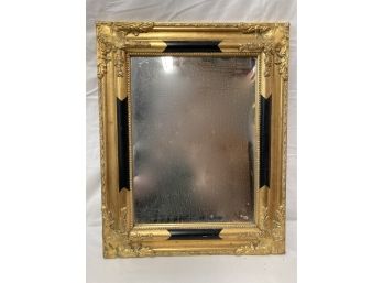 Gold Ornate Mirror With 4 Black Retangles