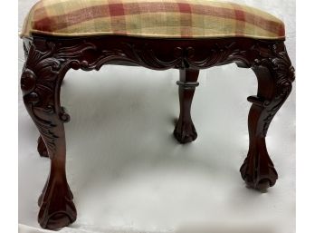2 Of 2 Benches Mahogany Carved Wood Legs With Paid Seats
