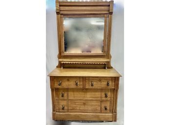 Beautiful Antique Oak Dresser With Mirror Great Shape