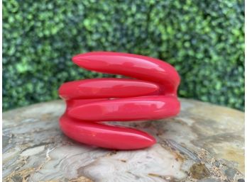 Red Hinged Lucite Claw Bracelet