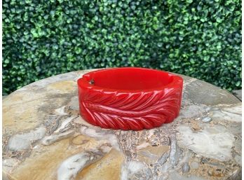 Cherry Red Vintage Lucite Bracelet