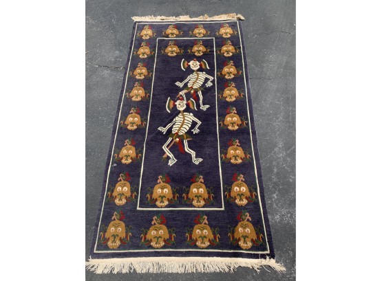 Tibetan Wool Prayer Rug, Imported To Tibetan Galery In Boulder, Colorado Late 20th Century