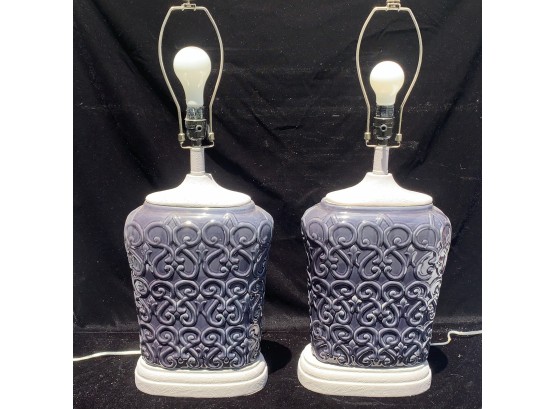 Pair Of Two Ceramic Lamps