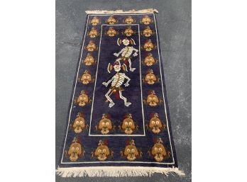 Tibetan Wool Prayer Rug, Imported To Tibetan Galery In Boulder, Colorado Late 20th Century