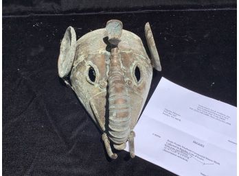 The Ginsberg Collection, Baule Culture Elephant Ceremonial Mask In Bronze Originally $650