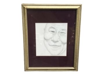 Framed Sketched Portrait Signed By Artist