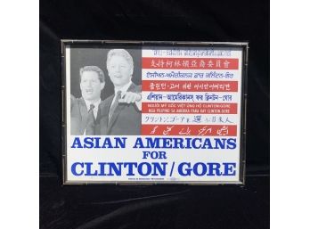 Asian Americans For Clinton/Gore Framed Poster