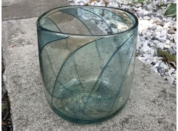 Hand-Blown Glass Bowl Signed By Artist