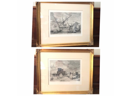 A Pair Of Gilt Framed Prints Of Rome In 1753