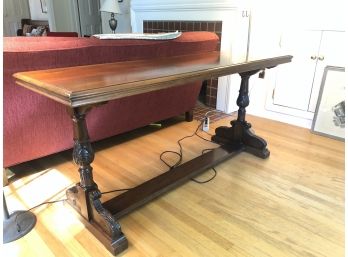 Mahogany Library Table With Carved Legs