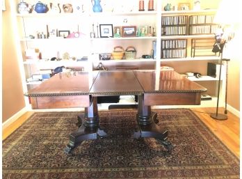 Double Pedestal American Mahogany Empire Dining Table