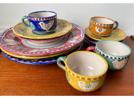 Solimene Vietri Hand Made Pottery: Plates & Mugs, Italy