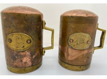 Vintage Copper Salt & Pepper Shakers
