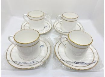 Never Used Vintage Royal Worcester Fine Bone China Contessa Pattern Espresso Cups & Saucers, England