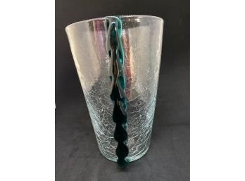 Vintage Art Deco Crackle Glass Vase