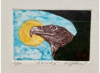 Original Roland Rosacay Limited Edition Hand Colored Etching, Philippines, 1988