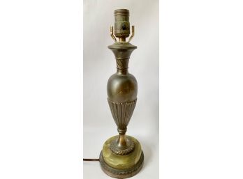 Vintage Bronze Lamp With Marble Base, 1940s
