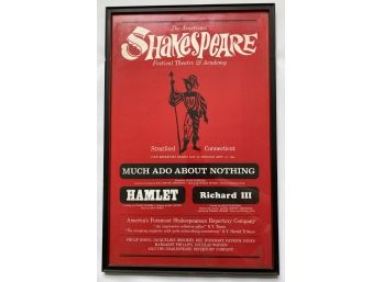 Original Stratford Theatre Window Card Lithograph Poster: Shakespeare