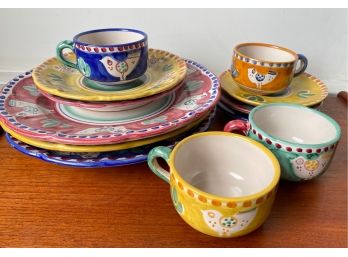 Solimene Vietri Hand Made Pottery: Plates & Mugs, Italy