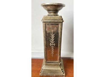 Vintage Mirrored Candle Holder Pedestal