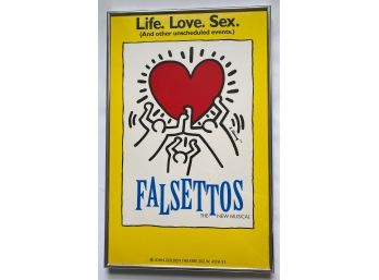 Original Broadway Window Card Lithograph Poster, Falsettos By Keith Haring