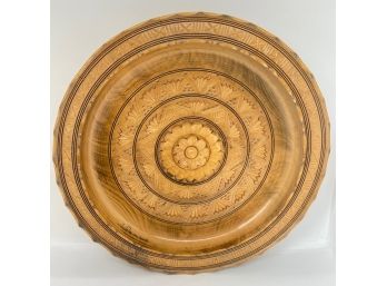 Carved Wood Decorative Plate