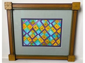 Laura Behar Original Drawing In Matching Hand Made Frame, Signed