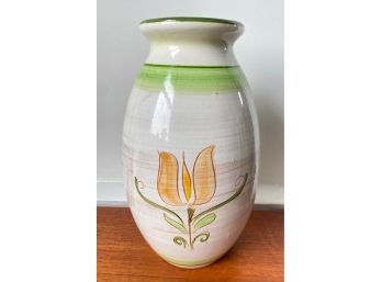 Vintage Stengl Pottery Terra Rose Tulip Vase, Trenton, NJ
