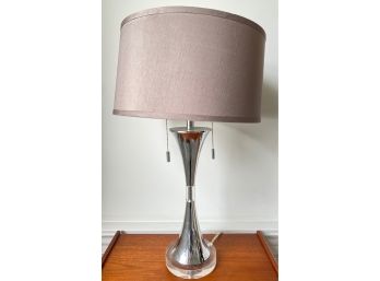 Vintage Chrome & Lucite Table Lamp, 1980s