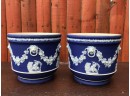 Stunning And Rare Cobalt Blue Wedgwood Pots