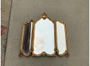 Gold Framed Tri Fold Mirror