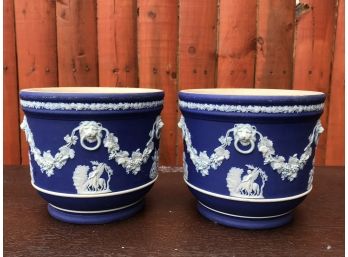 Stunning And Rare Cobalt Blue Wedgwood Pots