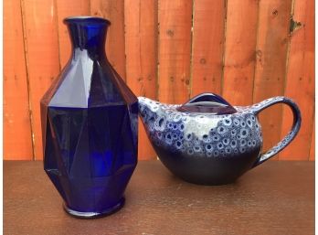 Cobalt Blue Glass & Teapot
