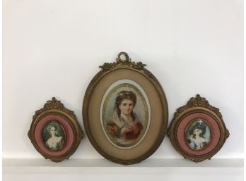 Three Vintage Oval Portraits