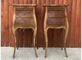 Pair Of 18th Century Italian Marquetry Commodinis