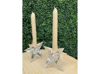 Heavy Star Crystal Candleholders