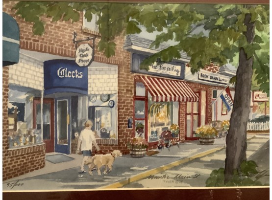 Print Of Niantic Main Street Signed And Numbered