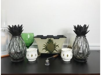 Pineapple Decor Votives And Rechargable Candles