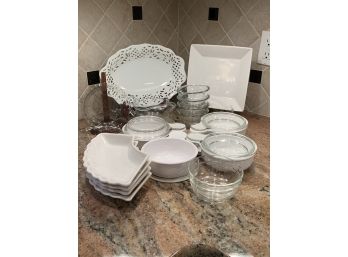White And Glass Serving & Storage Pieces