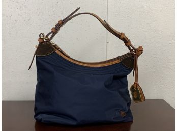 Dooney & Burke Navy Nylon Bag With Leather Details